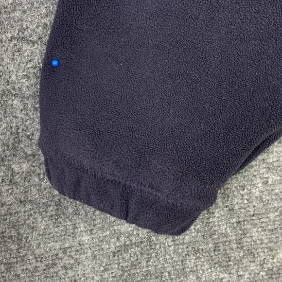 Lands End Micro Fleece 1/4 Zip Top Men XL Mock Neck Navy Blue Elastic Cuffs - Picture 6 of 11